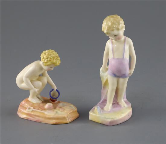 Two Royal Doulton figures, HN1544 and HN1545, H. 13 and 9cm